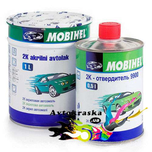 Mobihel Краска автомобильная Lada 295 2:1 Сливочно-белая 1л+0,5л